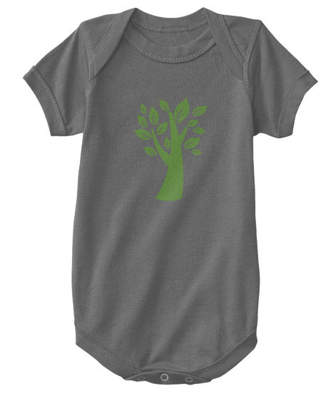 Green Tree Baby Onesie Charcoal Maglietta Front