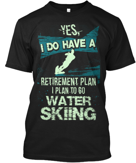 Skiing  Black áo T-Shirt Front