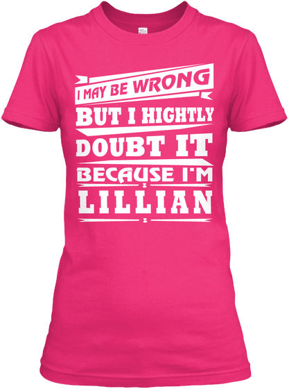 Best T Shirt Name Lillian!! Heliconia áo T-Shirt Front