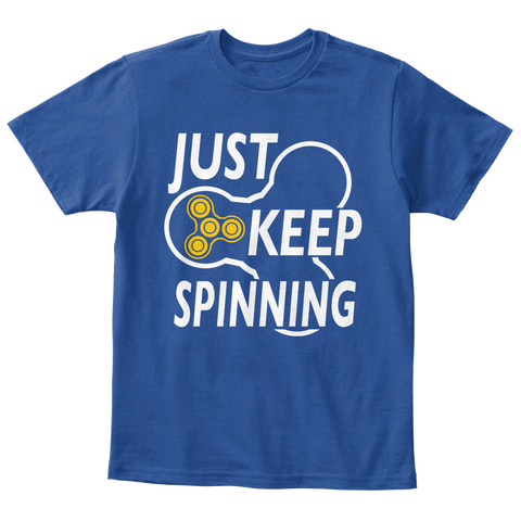 Just Keep Spinning Deep Royal  T-Shirt Front