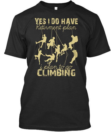 Climbing! T Shirt Black Kaos Front