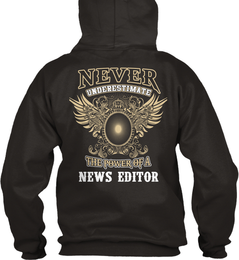 News Editor Jet Black T-Shirt Back