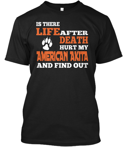 Is There Life After Death Hurt My American Akita And Find Out Black T-Shirt Front