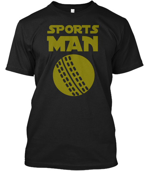 Sports Man Black T-Shirt Front