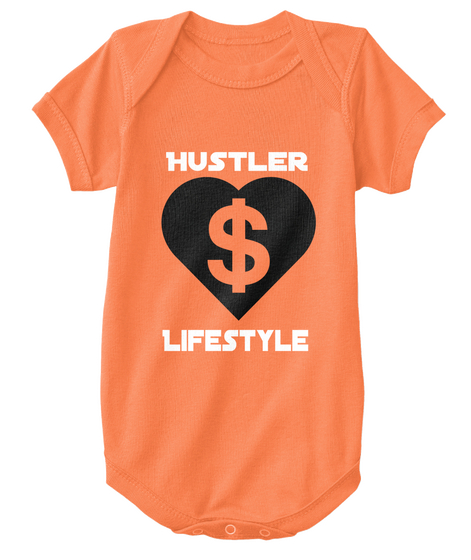 Hustler Lifestyle Orange Kaos Front