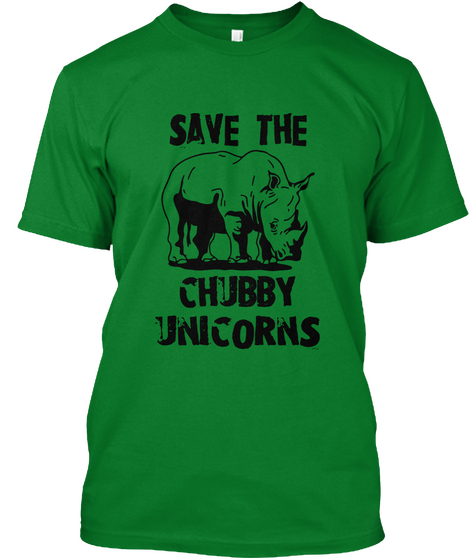 Save The Chubby Unicorns Bright Green T-Shirt Front