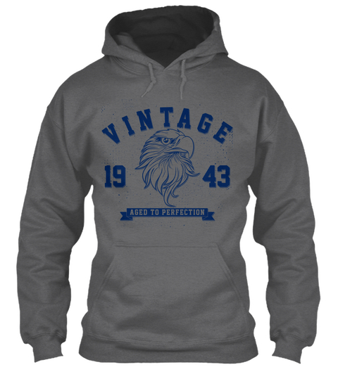 Vintage 1943 Aged To Perfection Dark Heather T-Shirt Front