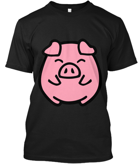  Cute Pig Tshirt Black Maglietta Front