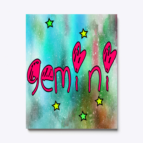 Magical Gemini Zodiac Sign Canvas Print White Maglietta Front