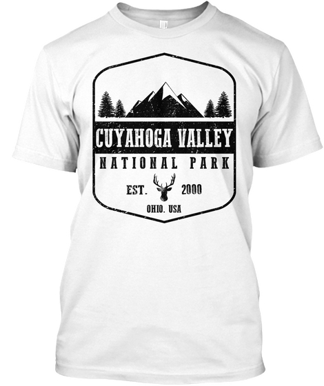 Cuyahoga Valley National Park Est.2000 Ohio.Usa White T-Shirt Front