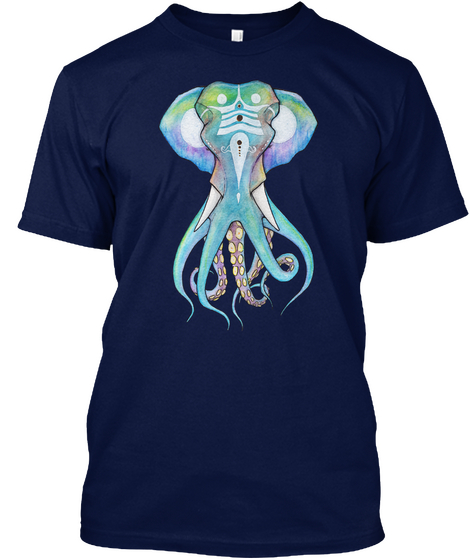 Octophant   Elephant/Octopus Navy T-Shirt Front