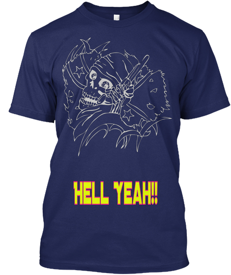 Hell Yeah!! Navy áo T-Shirt Front