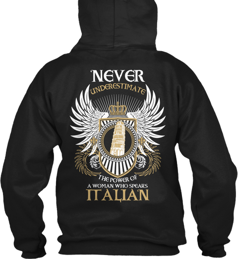 Never Underestimate The Power Of A Woman Who Spears It Alain Black áo T-Shirt Back