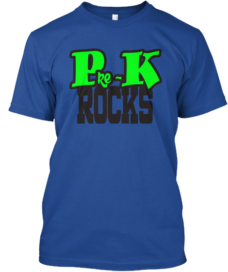P Re K Rocks Deep Royal T-Shirt Front