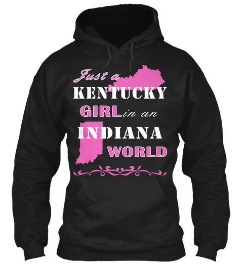 Kentucky   Indiana Black T-Shirt Front