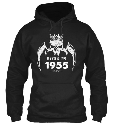 Birth Year 1955 Born In 1955 Black T-Shirt Front