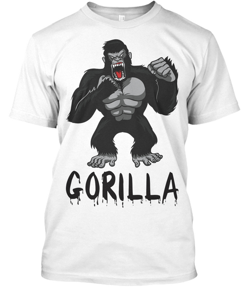 I Love Gorilla White T-Shirt Front