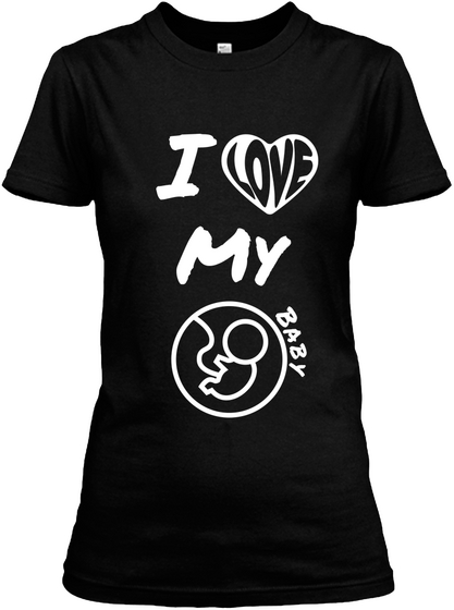 I  My  B A B Y Black T-Shirt Front