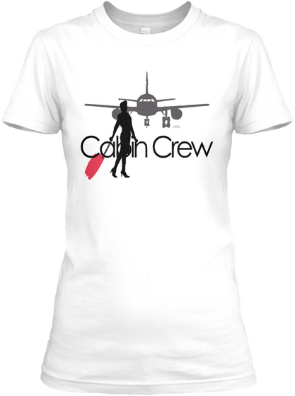  Cabin Crew Tshirt White áo T-Shirt Front