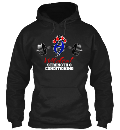 Wildcat Strength & Conditioning  Black T-Shirt Front
