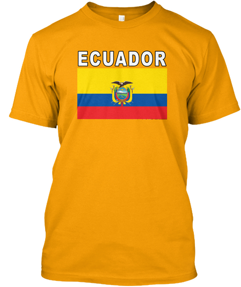  Ecuador National Soccer Game Shirt Gold T-Shirt Front