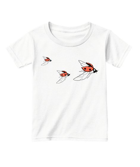 Ladybugs (Toddler) White  áo T-Shirt Front