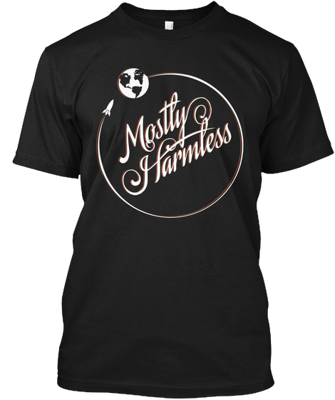 Earth: Mostly Harmless Black T-Shirt Front