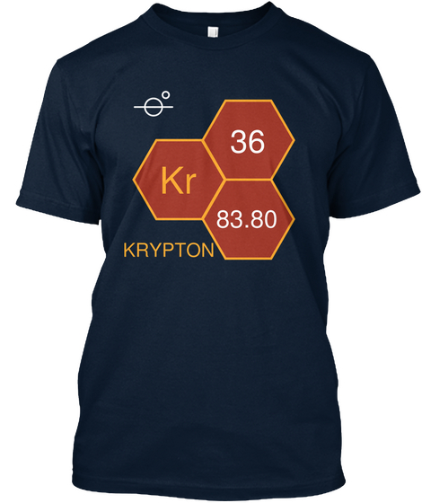 36 Kr 83.80 Krypton New Navy Maglietta Front