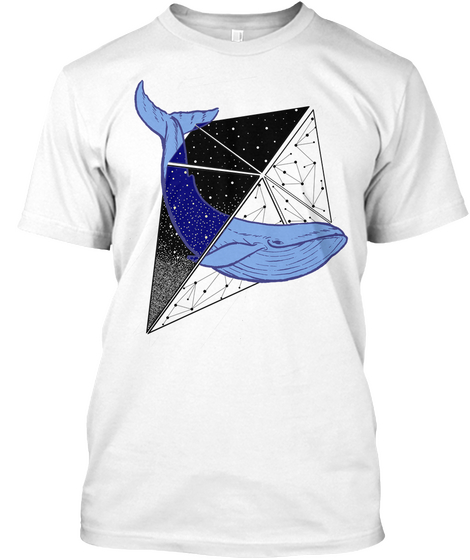 Space Whale White T-Shirt Front