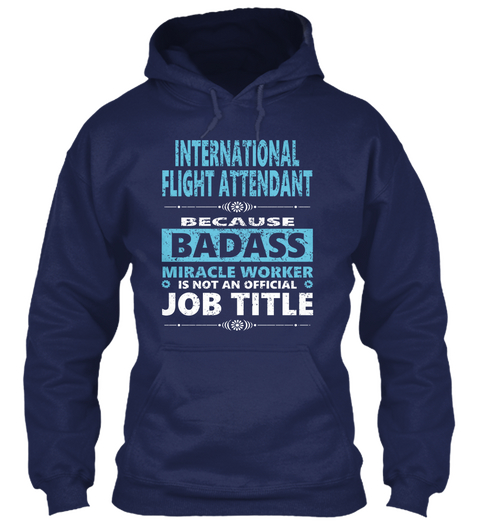 International Flight Attendant Navy T-Shirt Front