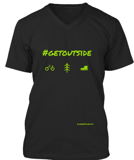 Getoutside Black áo T-Shirt Front