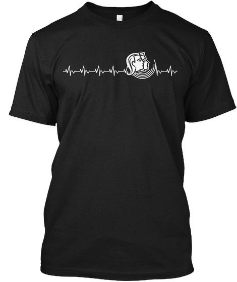 Gemini Heartbeat Black T-Shirt Front