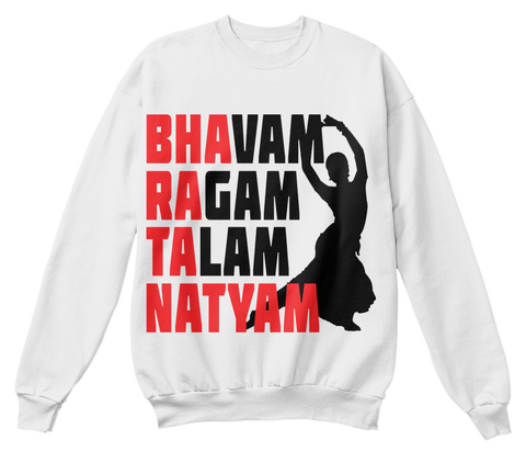 Bhavam Ragam Talam Natyam White  T-Shirt Front