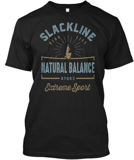 Slackline High Life Natural Balance Dtur Extreme Sport Black Maglietta Front