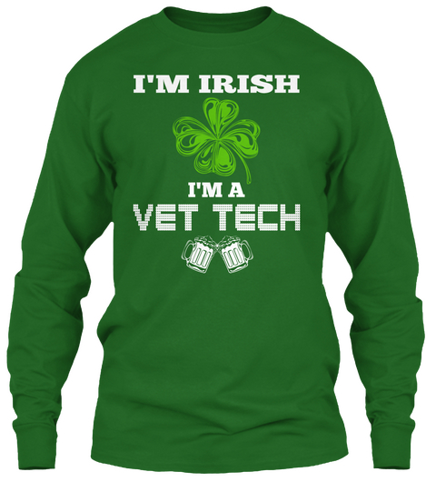 I’m Irish I’m A Vet Tech Irish Green T-Shirt Front