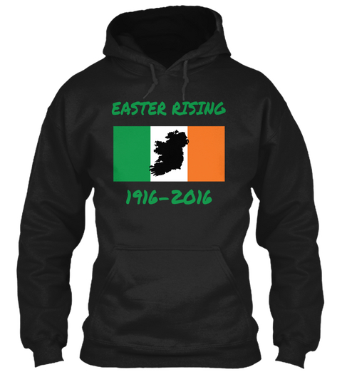 Easter Rising 1916 2016  Black T-Shirt Front