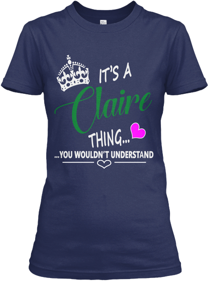 Claire Navy áo T-Shirt Front