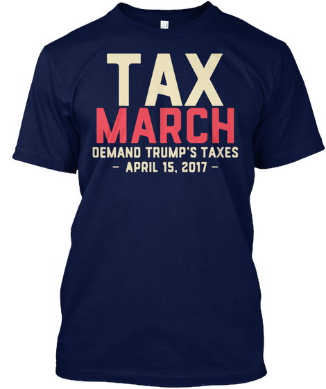 Tax March Navy T-Shirt Front