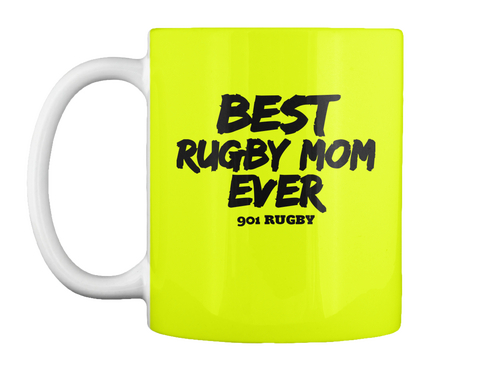 Best Rugby Mom Ever 901 Rugby Neon Yellow Camiseta Front