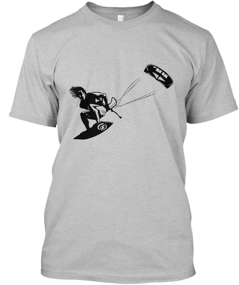 Kite Surfing Light Heather Grey  T-Shirt Front