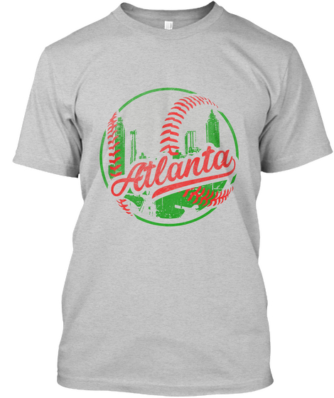 Atlanta Baseball Light Steel áo T-Shirt Front