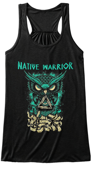 Native Warrior   Native American Pride  Black T-Shirt Front