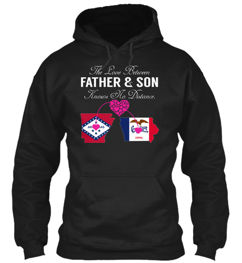 Father Son   Arkansas Iowa Black Kaos Front