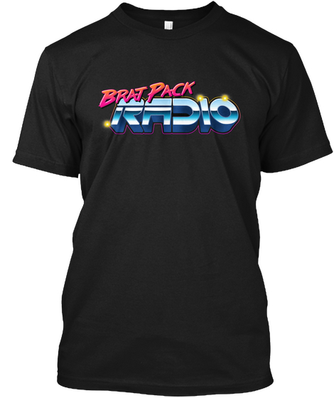 Brat Pack Radio Black áo T-Shirt Front