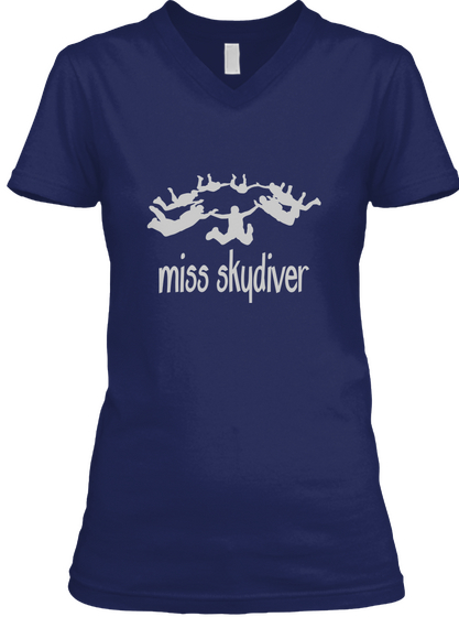 Miss Skydiver Navy T-Shirt Front