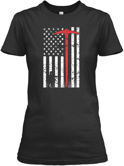 American Miner Tshirt Black T-Shirt Front
