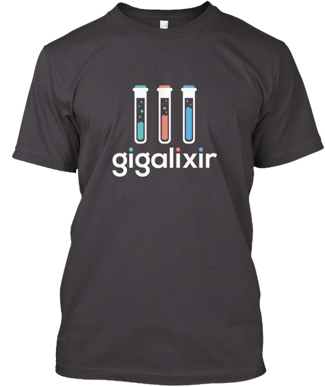 Gigalixir Heathered Charcoal  T-Shirt Front