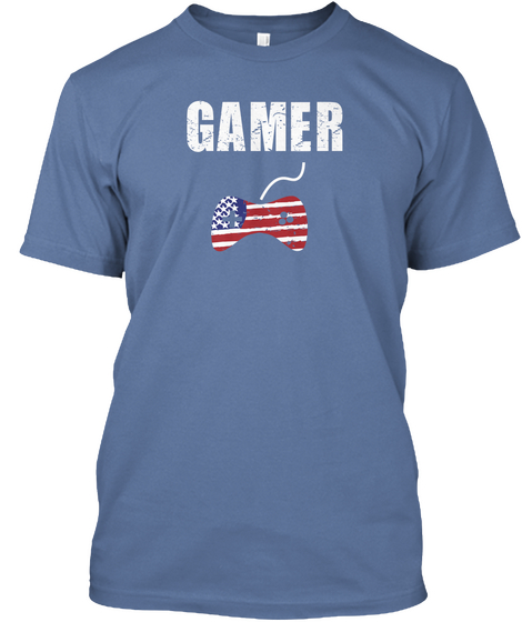 Gamer Denim Blue T-Shirt Front