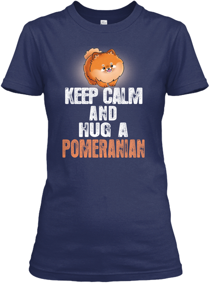 Love With My Pomeranian Navy T-Shirt Front