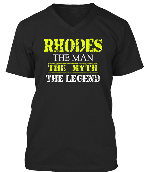 Rhodes The Man The Myth The Legend Black Maglietta Front
